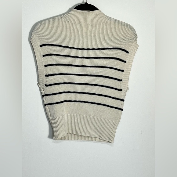 Maeve Anthropologie Striped Ivory Sweater Vest Extra Small - Picture 4 of 8